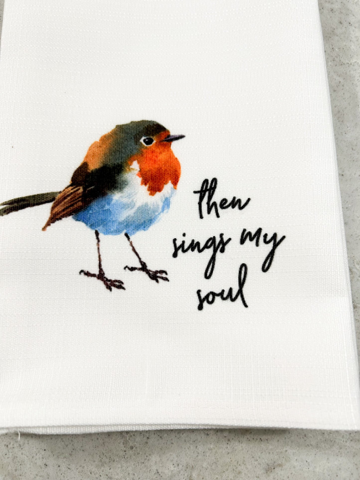 Faith Based Tea Towel Then Sings My Soul